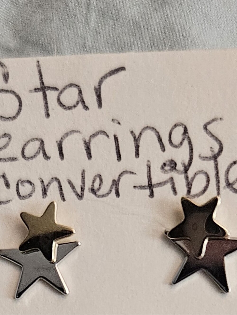 Source Unknown Two-Tone Star Convertible Earrings - Gold & Silver
